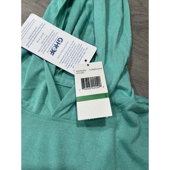 Boys Size Large Guy Harvey Boat Lines Long Sleeve Performance Hoodie Green - Picture 9 of 13